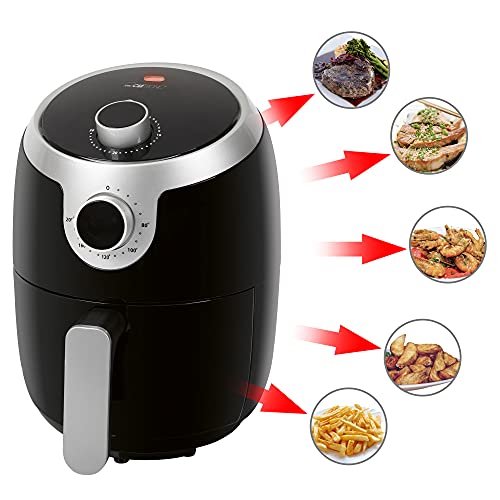 Clatronic Heißluftfritteuse mit 360° Air-Flow | Öl- und fettfreies Frittieren | Airfryer 80°C - 200°C | Heissluftfritteuse 2,5L | Air Fryer mit Abschaltautomatik & Überhitzungsschutz | FR 3816 H – Bild 6