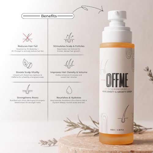 OFFME Hair Density & Hair Growth Serum | With Rosemary, Procapil, Redensyl, Pumpkin Seed Extract, Amla Extract, Bhringraj Extract | Reduces Hair fall | Grows New Hair | For Men & Women, 100ml - Image 6