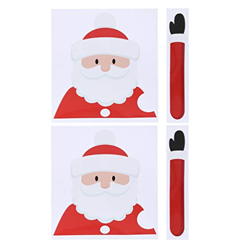 Toyvian 2Pcs Natal Santa Acenando Decalque Do Limpador de PÃ¡ra-Brisa 3D Cartoon Adesivo Limpador de