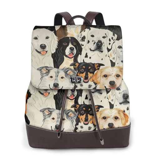 Sac à dos motif chien tendance et polyvalent pour femme active en voyage