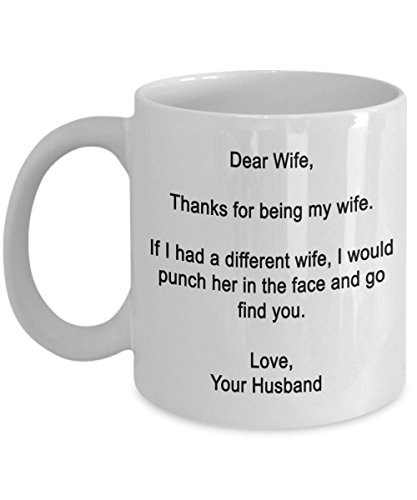 SpreadPassion Dear wife- Thanks For being My wife- Funny regali per moglie 11oz Infradito colorati estivi, con finte perline