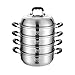 Garnek/parowiec, stal nierdzewna 304, 4-warstwowy, z parownicą, do użytku domowego/handlowego, zagęszczony, 26/28/30/32 cm, do kuchenki gazowej/kuchenki indukcyjnej (7-20 osób) (rozmiar: 26 cm)