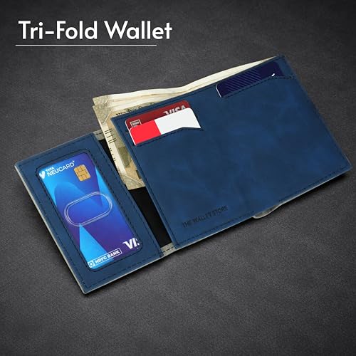Image of The Wallet Store SlideX Neo RFID-Protected Pop-Up Card Holder Wallet for Men | Minimalist Leather Smart Wallet with Quick Access Ejector | Compact Dual-Color Card Case | Holds 6-10 Cards (Grey)