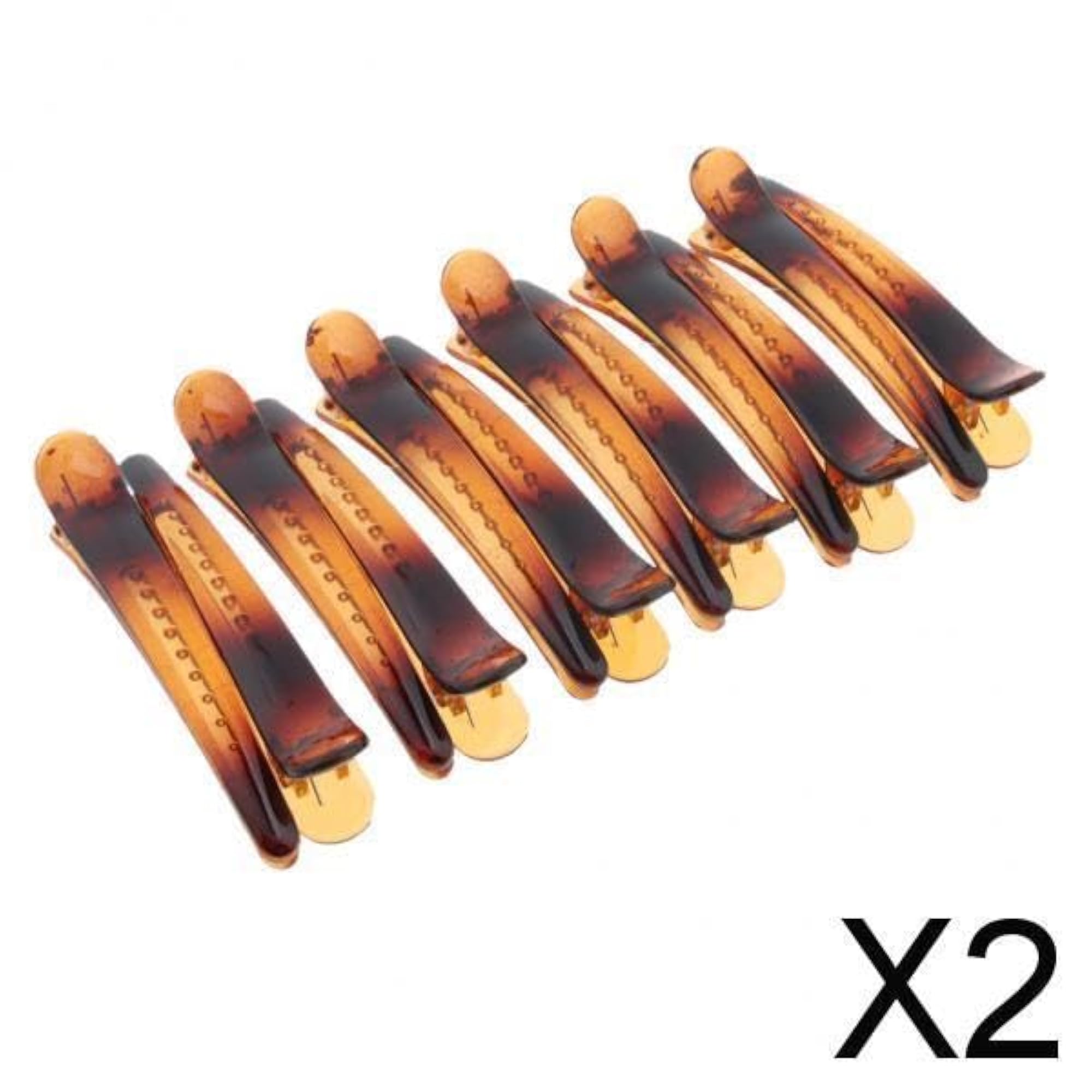 2x12pcs PVC Duck Bill Teeth Bows Hair Clip