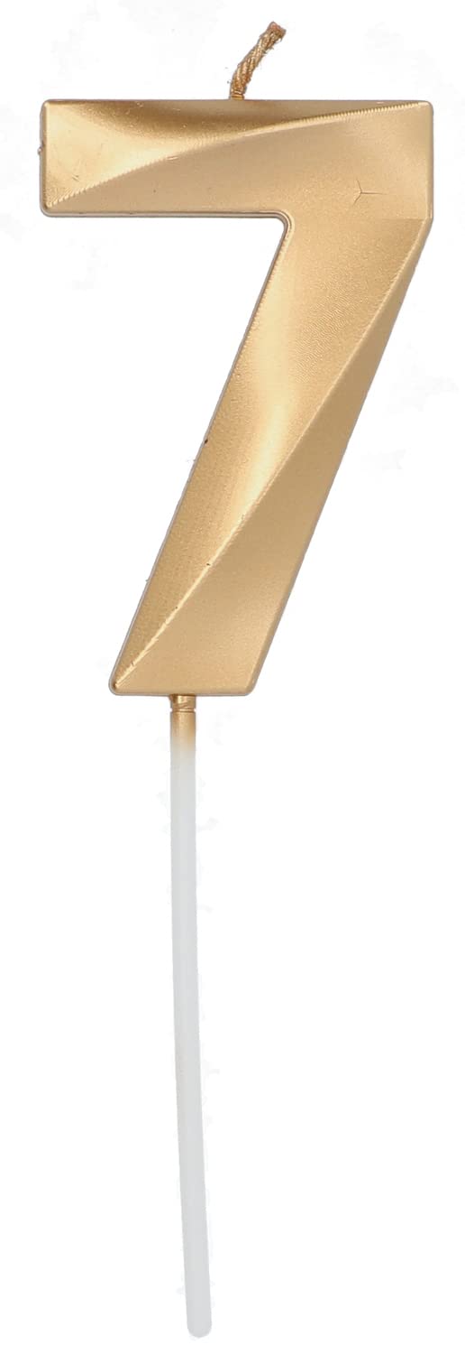 Folat 18877 Candle Glamour Number 7 Gold Metallic