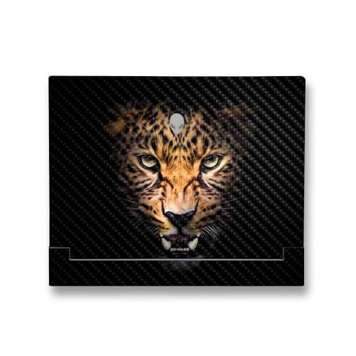 Image of MightySkins Carbon Fiber Skin Compatible with Alienware X14 R2 (2023) Full Wrap Kit - Leopard Face | Protective, Durable Textured Carbon Fiber Finish | Easy to Apply & Change Styles | Made in The USA