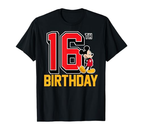 T-shirt Disney Mickey 16th Birthday pour une fête de famille réussie