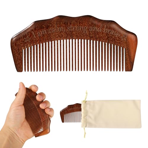 Peine de madera para cabello madera natural miniatura 1