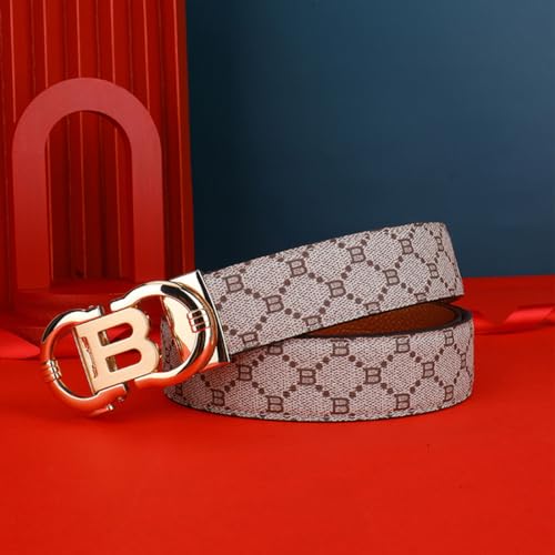 Men's Ratchet Belt Gold/Black/Sliver Automatic Buckle Business Casual-Designer Belts Gift for Men-Letter B4