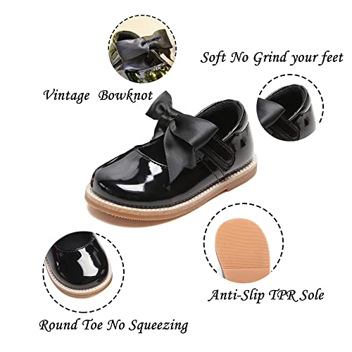 Kiderence Toddler Little Girls Mary Jane Dress Shoes School Oxford For Girls Black Flats Size 11M #TOP5