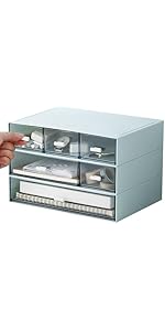 卓上収納ボックス 小物入れ 化粧品収納ボックス ペン立て デスクオーガナイザー 化粧品 収納 引き出し 卓上収納ケース 小物入れ引き出し 文房具 3段引き出し レターケース 整理 収納 大容量 ...