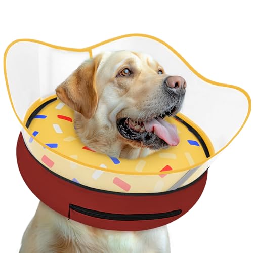 Image of Elevated Inflatable Dog Cone Collar Alternative After Surgery, Dog Donut Collar, Soft Pet Cone to Stop Licking for Small Medium Large Dogs