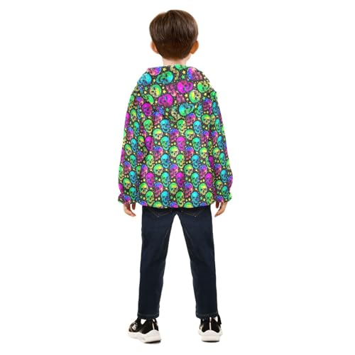 Skull Boys Fleece Coat,Children's Zip-Up Hoodie Jacket,Baby Warm Fashion Outerwear 3-10T,A1133274