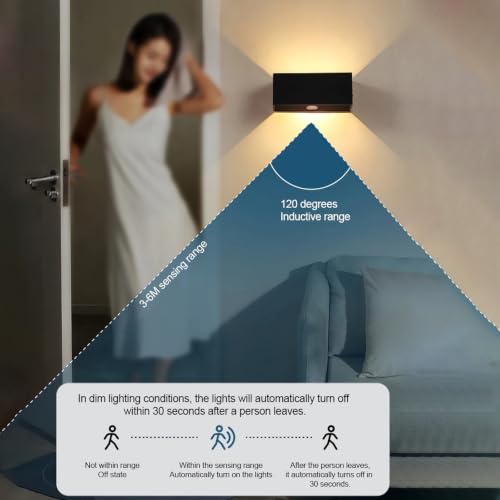 Apliques de pared para interior regulables con sensor de movimiento LED 4