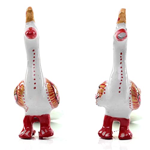 Estatuas de Pareja de Pavos Reales Blancos Tradicionales Indios miniatura 4
