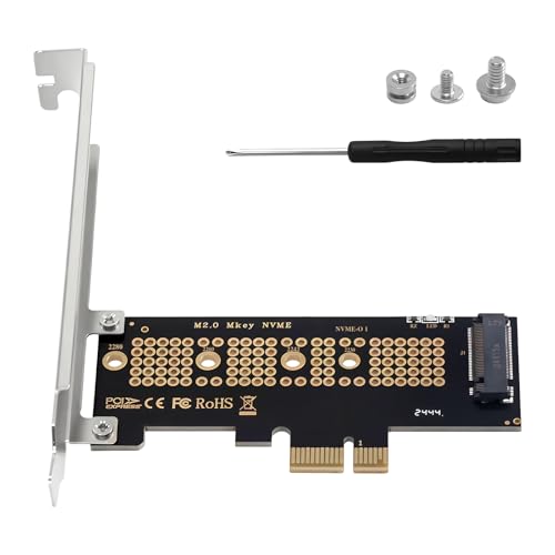 Duttek Pcie Nvme Adapter 3.0/4.0 X1 Expansion Card Supports The M.2 NVME X4 X8 X16 Slots and The 2230/2242/2260/2280 SSD of The M.2 NVME Protocol