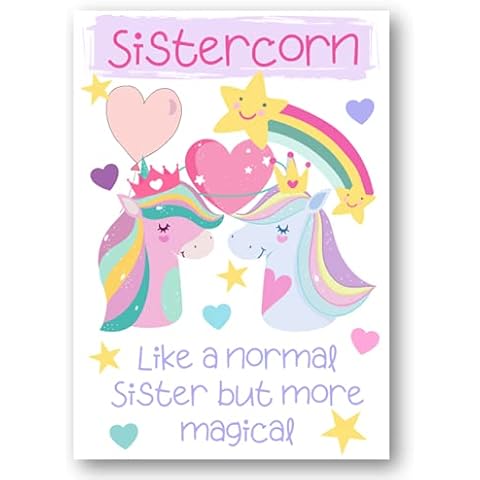 Second Ave Children's Sistercorn Unicorn Sister Happy Birthday Card Cover