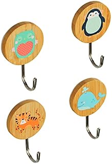 Planet Buddies Coat Hooks Wall Mounted for Kids, Cute Adhesive Room Decor & Coat Rack Alternative, Decorative Hooks for Hanging Clothes, Backpacks, Hats and Coats, Bathroom Towel Holder, Pack of 4