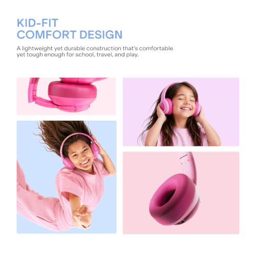 Image of boAt Sailor Play Wireless Kids Headphone w /85dB Volume Limiter, 40mm Driver Tuned for Kids, Soft & Plush Earcups, Lightweight & Durable Build, Adaptive Fit, 60H Battery, Bluetooth v5.4 (Shark Blue)