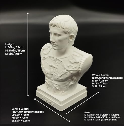 Busto Estatua Emperador Romano Augusto 4 pulg Hx2.5 Wx2 D miniatura 2