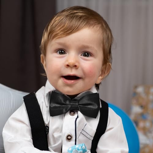 Adjustable Kids Bow Tie Pre-tied Bowtie Classic Solid Color Children Bow Tie Neck Bowtie for Kids Wedding Party Photo3