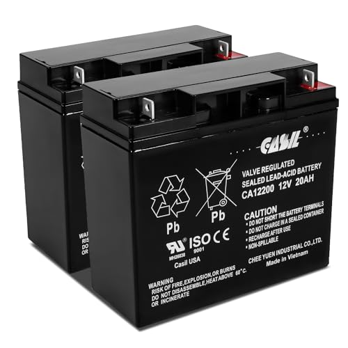 Casil 12V 20Ah Replacement Battery Compatible with Pride Mobility Jazzy Select Wheelchair 2 Pack