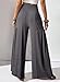 BLENCOT Plus Size Palazzo Pants for Women Casual Smocked Waisted Wide Leg Maternity Pants with Pockets Grey XX-Large