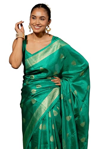 Image of Subham Women Sari Silk Cotton Kanjivaram | Soft Daily Wear Jacquard Design Saree with Blouse Piece