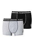 Farbe: schwarz/grau-melange FC Bayern München Retro-Shorts Herren, 2er Set Boxershorts Unterhosen, Größe 5