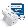 Ceptics Type G Travel Adapter - Canada to UK, Ireland & UAE Grounded Plug Adapter with Dual USB Ports for Electronic Devices (CTU-7) #1