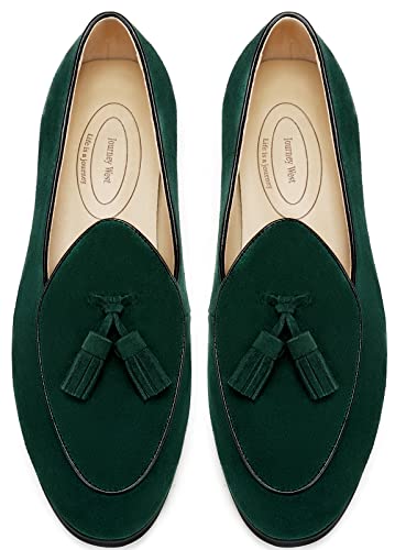 Image of Journey West Men's Suede Leather Belgian Loafers for Men Slip-on Casual Penny Casual Loafers
