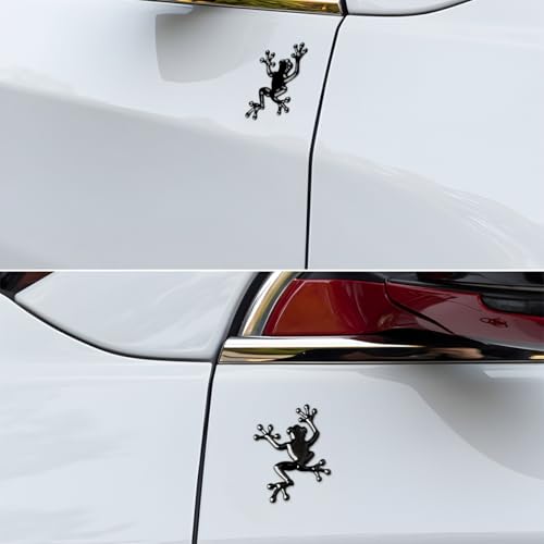 Image of 3D Metal Chrome Frog Car Emblem, Highly Distinctive car Decals, Car Decal Sticker Side Rear Trunk Decoration Accessories, Unisex Frog Auto Parts