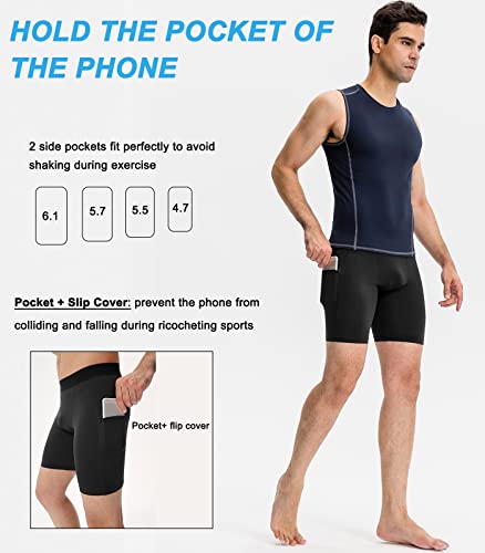 SPVISE 1 or 3 Pack Men's Compression Shorts with Pocket Spandex Underwear Workout Gym Shorts Active Running Basketball Shorts2