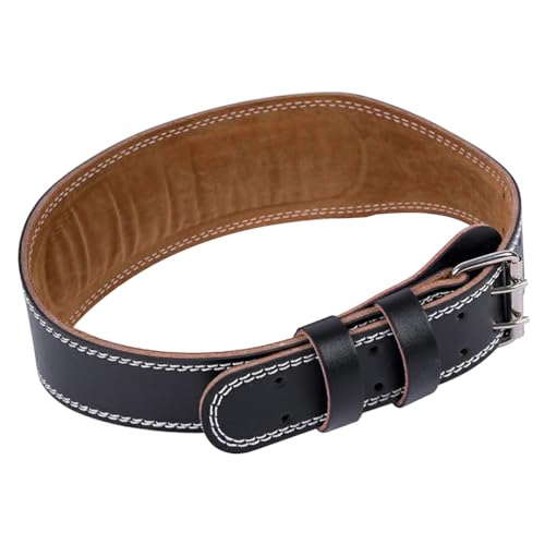 GLEAVI Men's Leather Belts Exercise Belt Powerlifting Belts Waist Support for Man Squats Belt Waist Support Belt Black Protective Back Strap Protective Gear Protection Belt Lever Sports