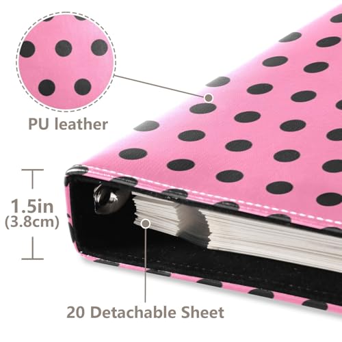 Álbum de Fotos Adhesivo DIY Scrapbook con Puntos, Color Rosa y Negro, 3 Anillas, 40 Páginas, 8x10 para Recuerdos miniatura 4