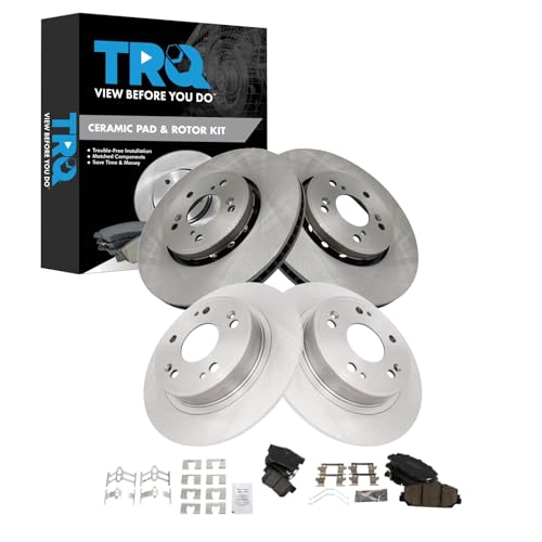 Image of TRQ Front and Rear Brake Pad and Rotor Set Ceramic