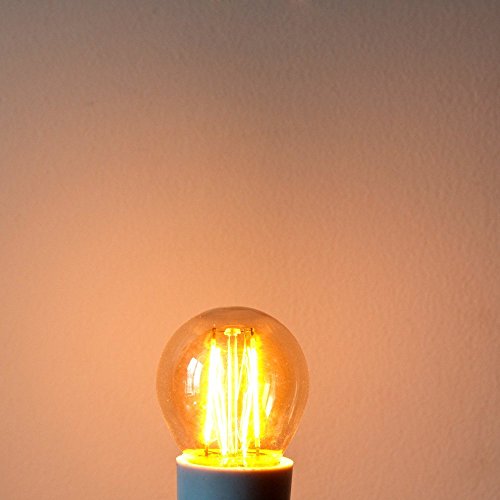 Hero-Led G16-Dsgt-2W-Ww22 Dimmable Gold Tint G16 E26/E27 2W Edison Style Led Vintage Antique Filament Bulb, 25W Equivalent, Ultra Warm White 2200K (Amber Glow), 4-Pack #TOP5