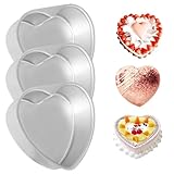 Molde para pasteles en forma de corazón, 3 uds., 6 pulgadas, molde para pasteles con forma de corazón de calidad alimentaria, estaño de aleación de aluminio para bricolaje, moldes anodizados a p