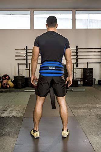 Defy Premium Double Padded Neoprene Dip Belt With 32" Heavy Duty Steel Chain For Power Lifting, Bodybuilding, Strength & Training-Double Stitched (Blue) #TOP3