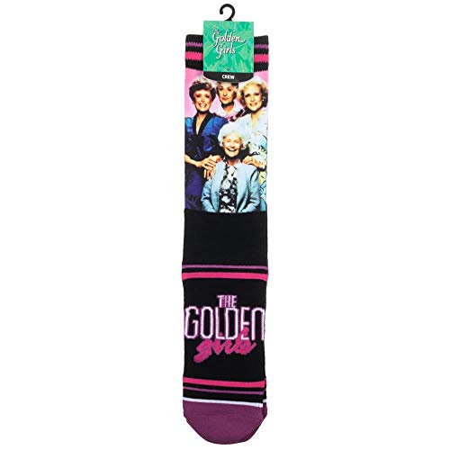 Mens Golden Girls Athletic Pink & Black Crew Socks4