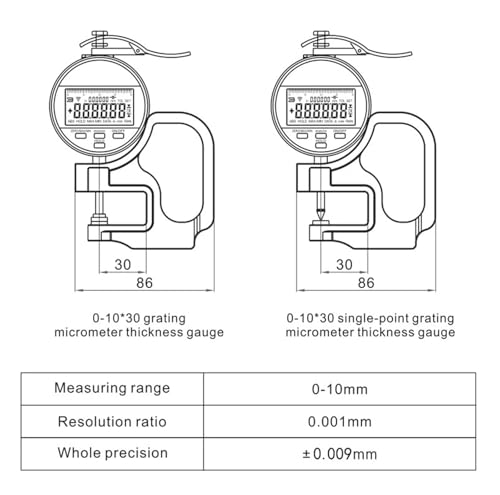 Calibrador de espesor 0-10 mm con cabeza plana miniatura 3