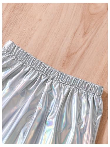 Verdusa Girl's Metallic Joggers Streetwear Sport Workout Cargo Pants with Pockets3