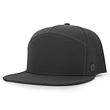 Dumont Supply - 7 Panel, Flat Bill, Performance Snapback Hat, Water-Resistant Baseball Cap, Men & Women (Charcoal Gray)