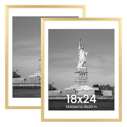 ENJOYBASICS 18x24 Poster Frame Wall Gallery Frames Set of 2 Gold