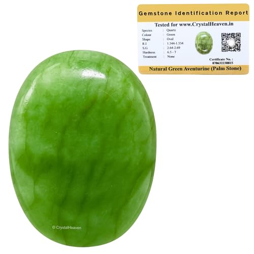 Image of Light Green Aventurine Crystal Palm Pebbles Stones for Anxiety Stress Relief Massage - AAA Grade Original Healing Gemstone Agate Palm Stone for Yoga Meditation Spiritual Reiki Feng Shui