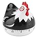 Temporizador de Cocina Lovely Chicken Shape Alarma mecánica Gadgets Cuenta atrás Reloj Recordatorio Mini Cooking Timer Alarm 55 Minutos para cocinar Hornear(Black)