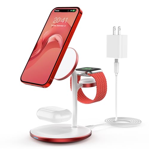 Image of XooFly 3 in 1 Magnetic Wireless Charging Station for Apple Devices,15W