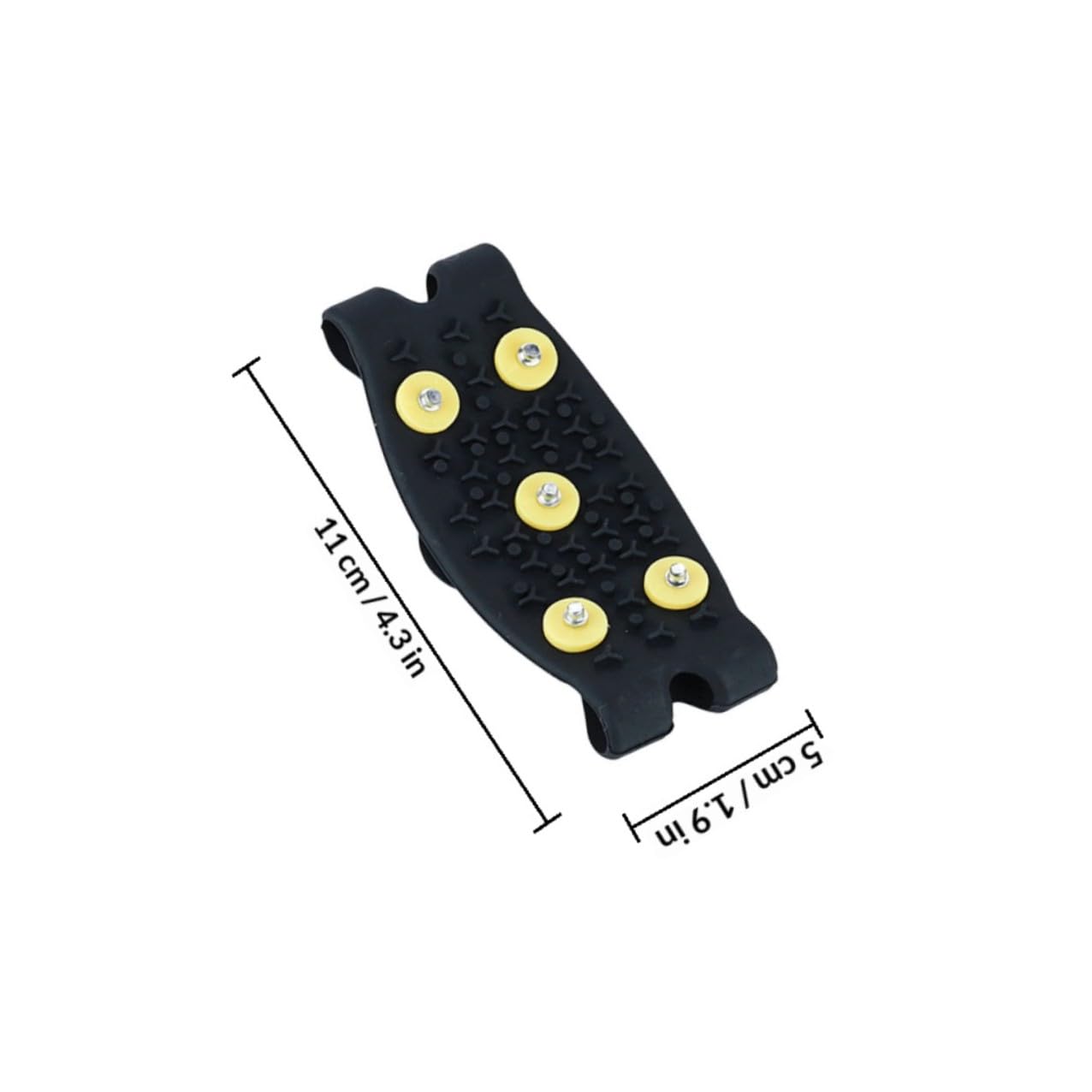 Beavorty Pinzas de Hielo para Exteriores TPE 5 Dientes Amarillos, Funda Antideslizante para Calzado Infantil, 2 Pares de Crampones para Zapatos de Montaña y Senderismo en Nieve y Hielo
