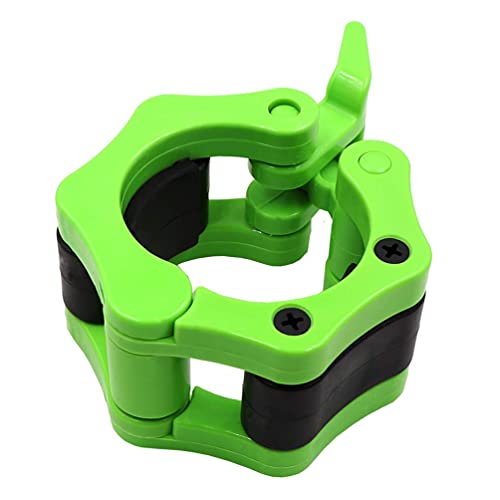 Iadumo Locking Pair Of Weight Bar Clamps,Olympic Barbell Clips 2 Inch,Gym Bar Clamps,Quick Release Bar Plate Clips For Olympic Lifts Workout (Neon-Green) #TOP5