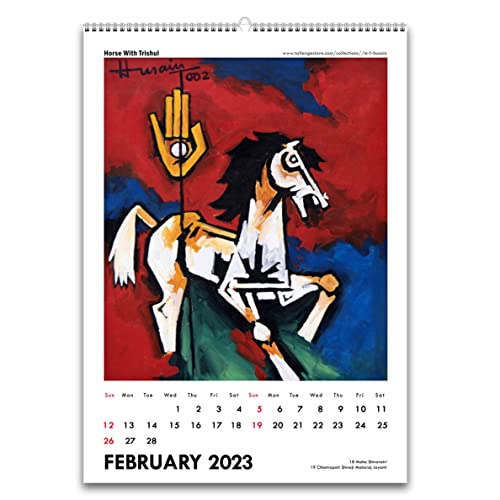 Image of Tallenge - M F Husain - Art By Indian Master - 2026 desk Calendar - 6 x 9 Inches (Paper, Desk Calendar)